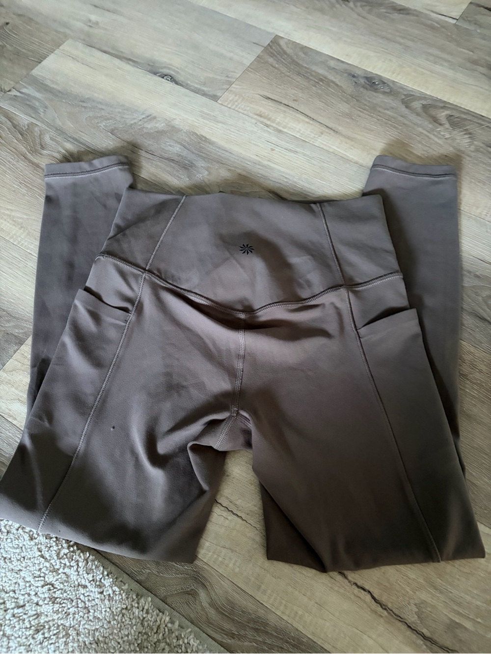 Athleta Salutation Stash High Rise Leggings Brown XS 23" Inseam Crop Pocket